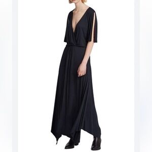 AllSaints Amira Maxi Black Asymmetric Dress